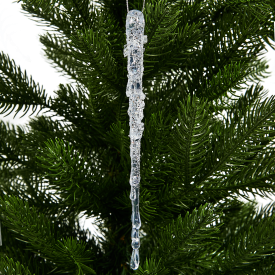 Новогоднее украшение Сосулька 18x1.5 см цвет прозрачный