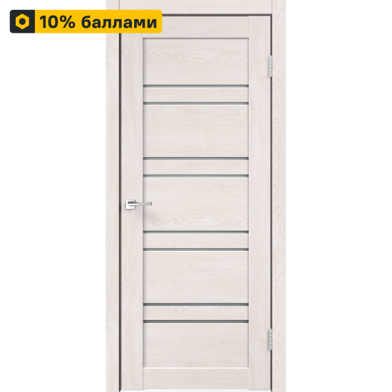 Дверь межкомнатная со стеклом Лайн 60x200 см Hardflex цвет дуб тернер белый без замка, без петель