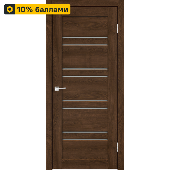 Дверь межкомнатная со стеклом Лайн 1 80x200 см Hardflex цвет дуб тернер венге без замка, без петель
