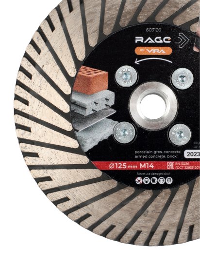 Диск алмазный Rage 603126 турбо 125x22.2/M14x3 мм