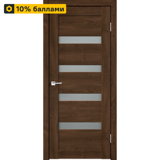 Дверь межкомнатная со стеклом Лайн 2 80x200 см Hardflex цвет дуб тернер венге без замка, без петель