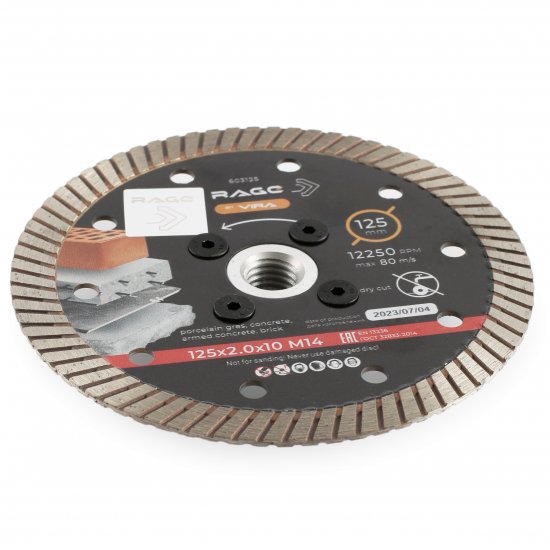 Диск алмазный по бетону Rage 603125 турбо 125xM14x2 мм