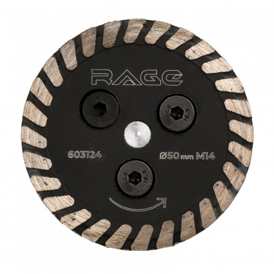 Диск алмазный по бетону и камню Rage 603124 турбо 50xM14x2.4 мм