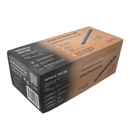 Крепеж с термодиффузионным цинкованием для планкена и террасной доски Осфикс Конструктор-190 (80 шт.)