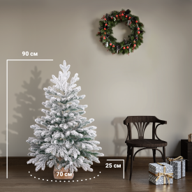 Ель новогодняя искусственная Миланская заснеженная 90 см