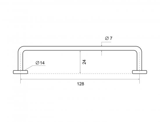 Мебельная ручка-скоба Viverra матовый никель 128 мм
