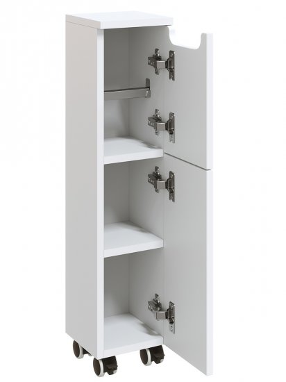 Шкаф для ванной Мини Ш-НП-Т-М-2б напольный 83.5x20 см цвет белый