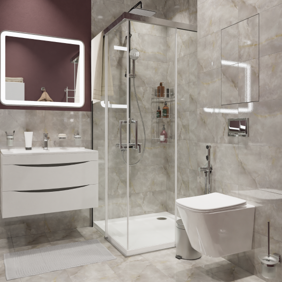 Плитка настенная Керамин Талисман 60x30 см 1.98 м² глянцевая цвет серый