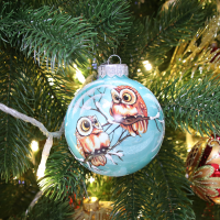 Шар Лесные совята 6 КУ-80-18416 8x9 см цвет разноцветный