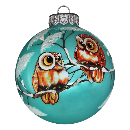 Шар Лесные совята 6 КУ-80-18416 8x9 см цвет разноцветный