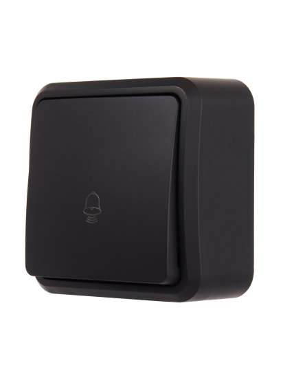 Кнопка для дверного звонка проводная First цвет черный