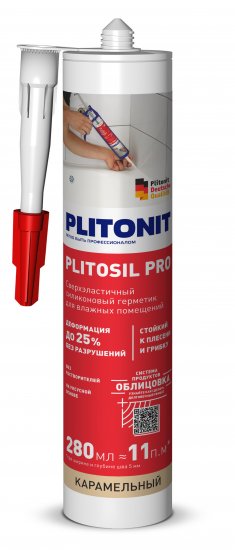 Герметик силиконовый Plitonit PlitoSil Pro цвет карамельный 280 мл