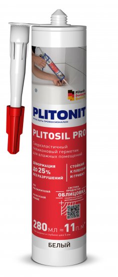 Герметик силиконовый Plitonit PlitoSil Pro цвет белый 280 мл