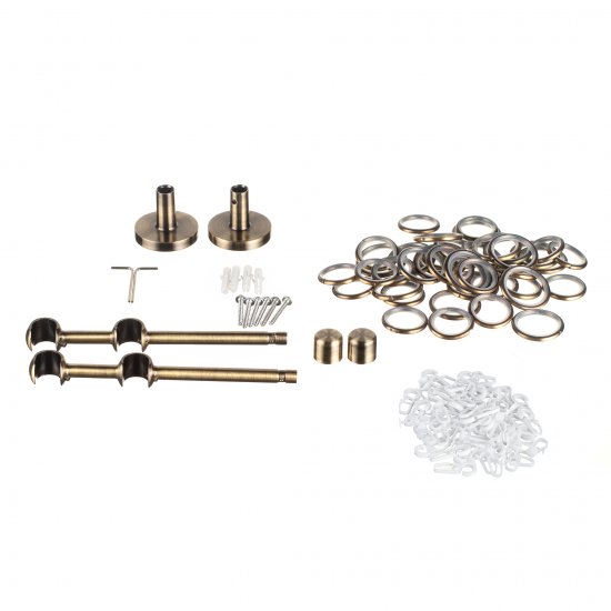 Карниз настенный металлический двухрядный круглый 200 см d20 мм бронза