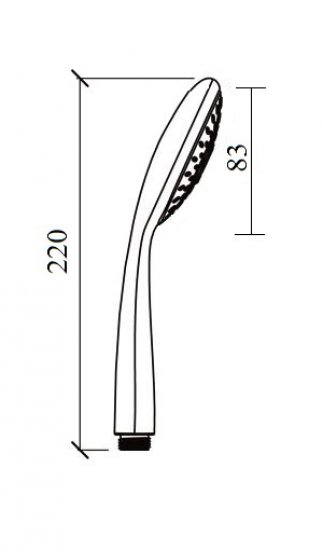 Лейка для душа Union d83 мм 1 режим без шланга пластик белая (MW071)