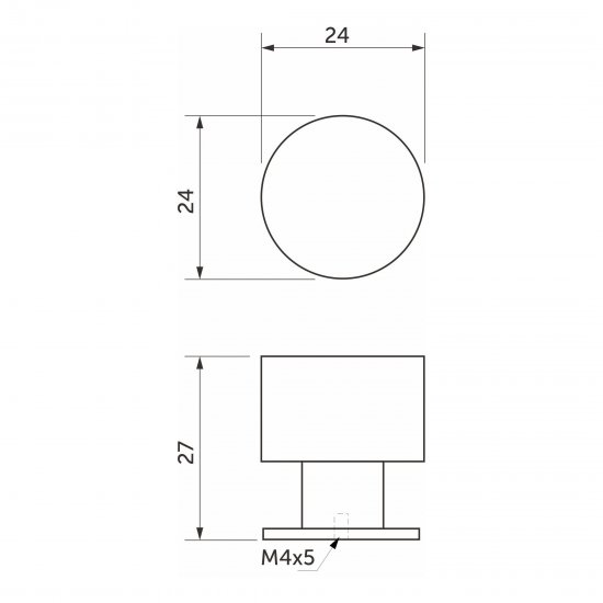 Мебельная ручка-кнопка AKS Лион черная 24 мм