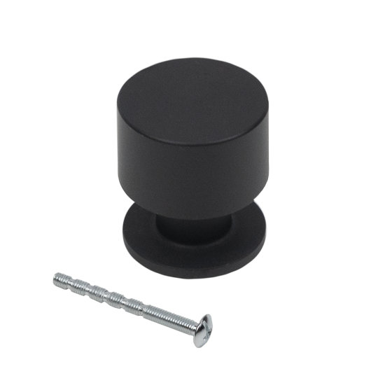 Мебельная ручка-кнопка AKS Лион черная 24 мм