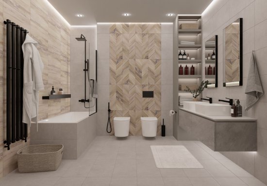 Плитка настенная Керамин Студио 60x30 см 1.98 м² матовая цвет серый бетон