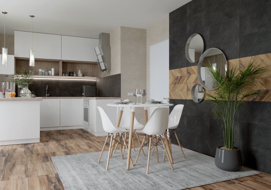 Плитка настенная Керамин Студио 60x30 см 1.98 м² матовая цвет коричневый рельеф