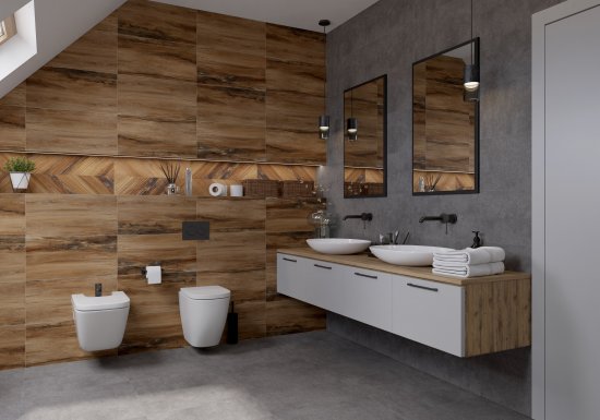 Плитка настенная Керамин Студио 60x30 см 1.98 м² матовая цвет коричневый рельеф