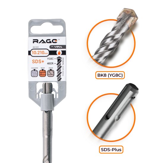 Бур по бетону SDS-plus Rage 10x210 мм