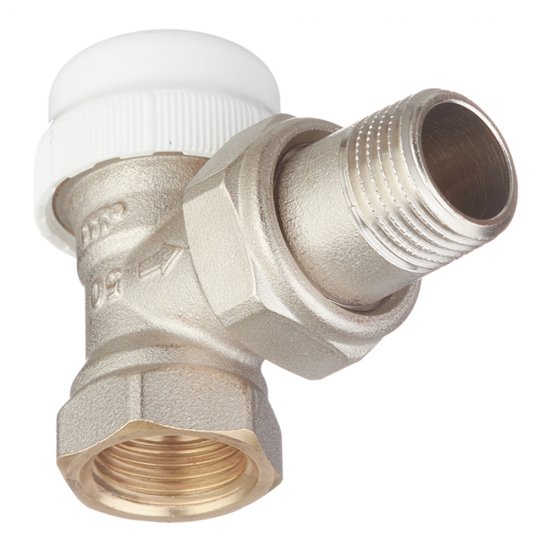 Клапан термостатический угловой Valtec 1/2 НР(ш) х 1/2 ВР(г) для радиатора (VT.031.N.04)