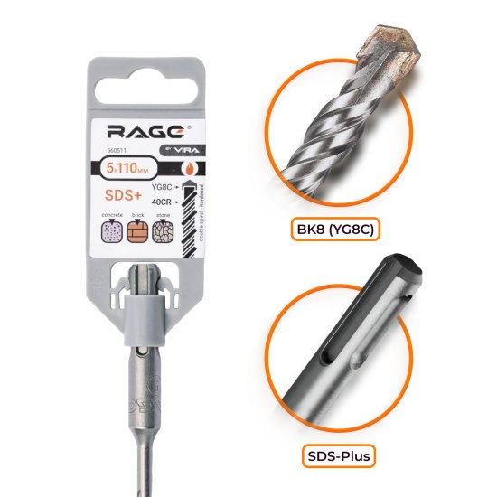 Бур по бетону SDS-plus Rage 5x110 мм