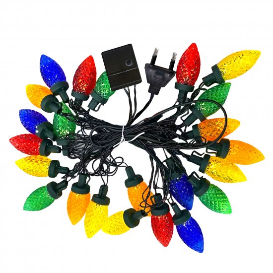 Электрогирлянда Белые шишки 5 м разноцветный свет