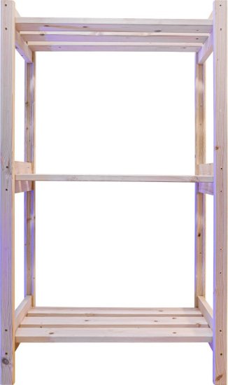 Стеллаж деревянный 3 полки 106.5x63.2x28.4 см ЛЦ-2 цвет натуральный нагрузка на полку 25 кг
