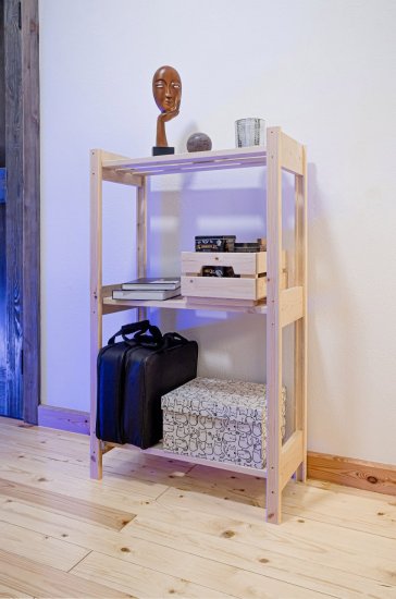 Стеллаж деревянный 3 полки 106.5x63.2x28.4 см ЛЦ-2 цвет натуральный нагрузка на полку 25 кг