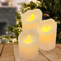 Гирлянда декоративная Свечи теплый белый цвет света 15 см 3 шт.