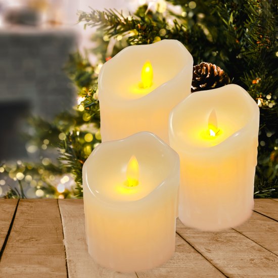 Гирлянда декоративная Свечи теплый белый цвет света 15 см 3 шт.