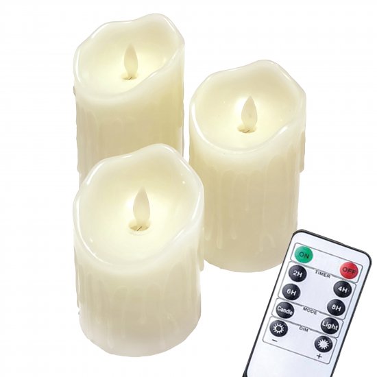 Гирлянда декоративная Свечи теплый белый цвет света 15 см 3 шт.