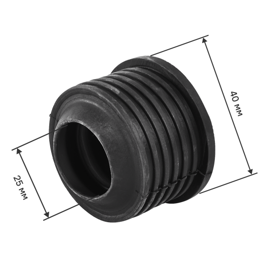 Манжета переходная трехлепестковая ДТРД 25x40 мм цвет черный