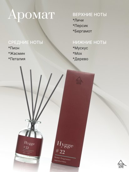 Ароматический диффузор Arida Home Hygge 22 Персик и пион 100 мл
