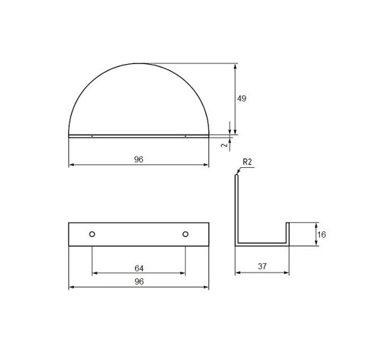 Мебельная ручка-профиль Edson матовый хром 64 мм