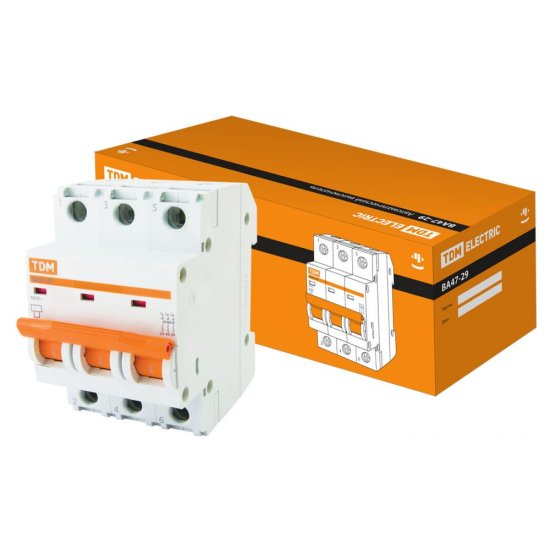 Автомат TDM ELECTRIC ВА47-29 3Р, 5 А, 4,5 кА, В