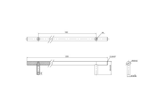 Мебельная ручка-рейлинг Edson матовый черный 160 мм
