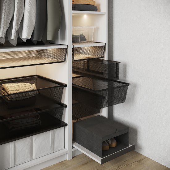 Полка выдвижная с ручкой для шкафа Лион 36.8x51.1 см ЛДСП цвет белый