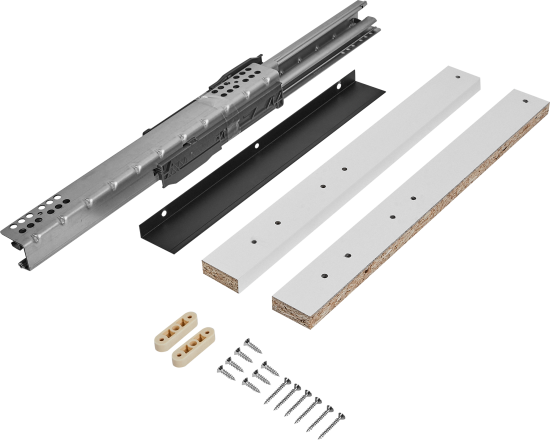 Полка выдвижная с ручкой для шкафа Лион 36.8x51.1 см ЛДСП цвет белый