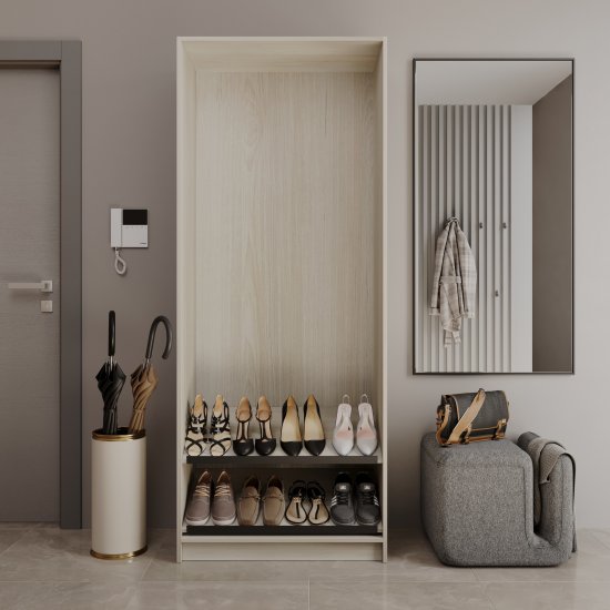 Полка наклонная с ручкой для шкафа Лион 76.7x41 см ЛДСП цвет дуб комано 2 шт