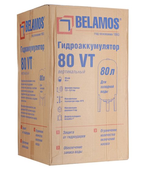 Гидроаккумулятор Belamos 80 VT 80 л