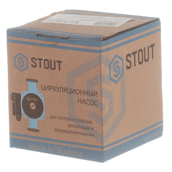 Циркуляционный насос для систем отопления Stout 25/60-130 DN25 подъем 6,5 м 130 мм с гайками (SPC-0010-2560130)