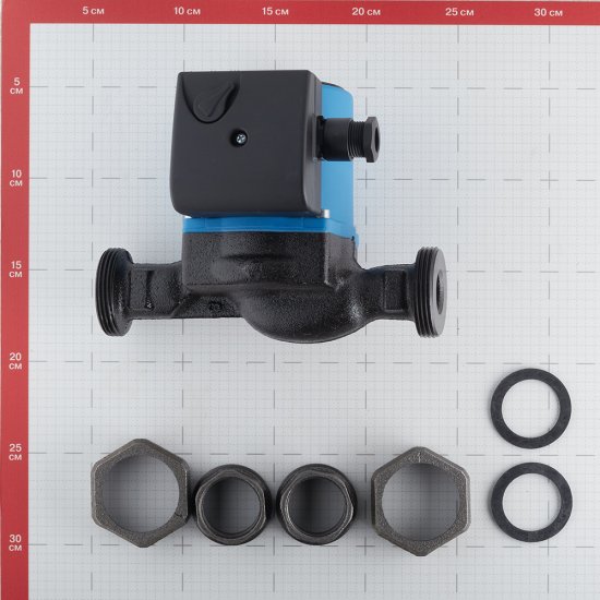 Циркуляционный насос для систем отопления Stout 25/60-180 DN25 подъем 6,5 м 180 мм с гайками (SPC-0010-2560180)