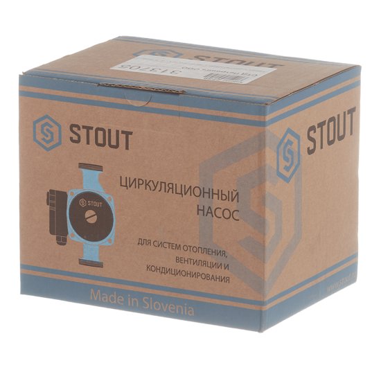 Циркуляционный насос для систем отопления Stout 25/60-180 DN25 подъем 6,5 м 180 мм с гайками (SPC-0010-2560180)
