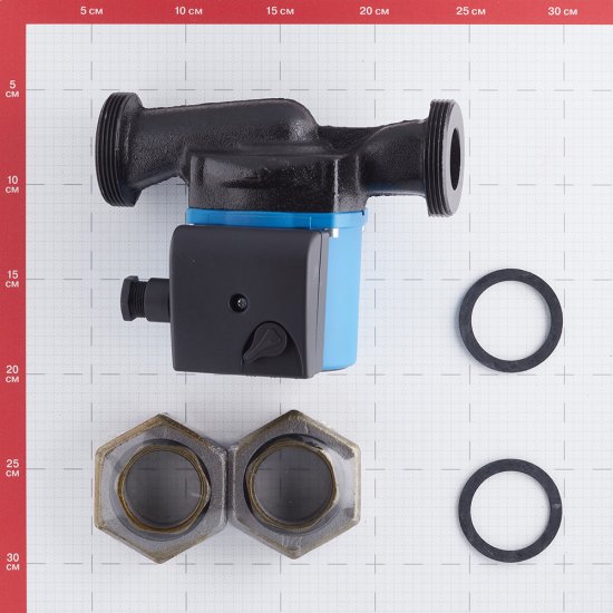 Циркуляционный насос для систем отопления Stout 32/60-180 DN32 подъем 6,5 м 180 мм с гайками (SPC-0010-3260180)