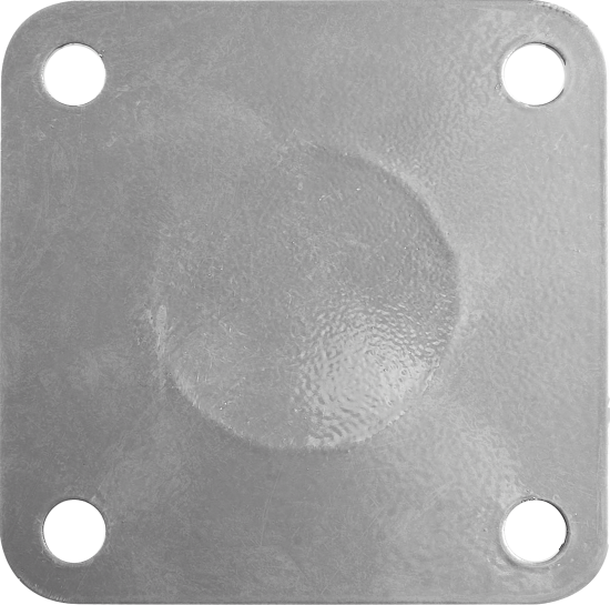 Парковочный столбик стальной 5.7x78 см на площадке с проушиной серебристо-красный