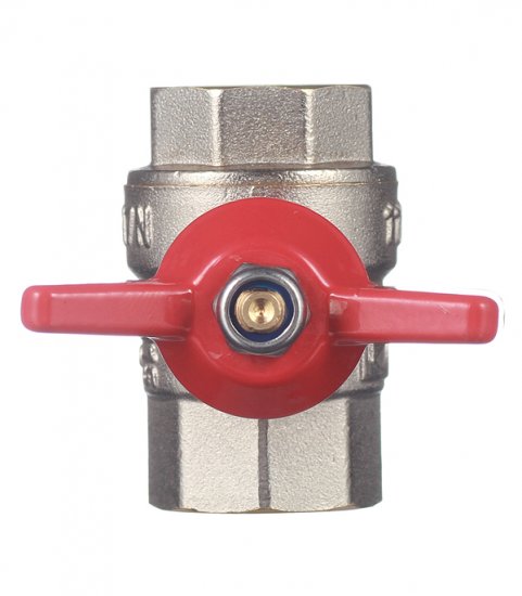 Кран шаровой латунный Valtec Base 1/2 ВР(г) х 1/2 ВР(г) бабочка прямой (VT.217.N.04)