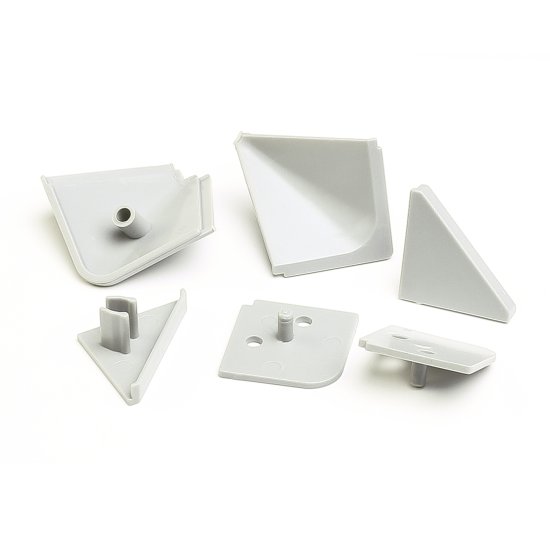 Заглушка для плинтуса 14x8 см ПВХ цвет серый 6 шт