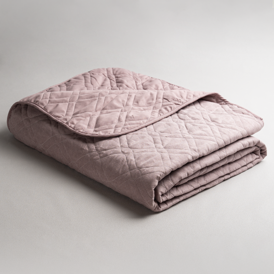 Покрывало 220x240 см замша цвет пыльная роза